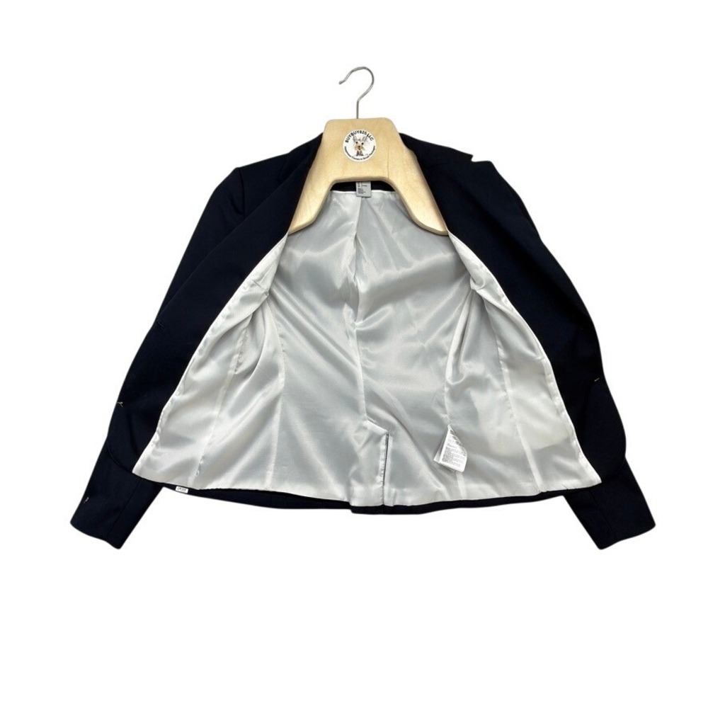 H&M Women Black One Button Blazer Jacket Size 4 - Picture 3 of 8